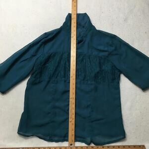 Paper & Tee Lace cotton blend BLUE Top Size Women’s X-Large XL